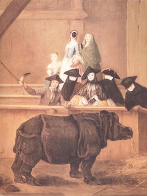 Pietro Longhi Exhibition of a Rhinoceros at Venice (nn03) Spain oil painting art